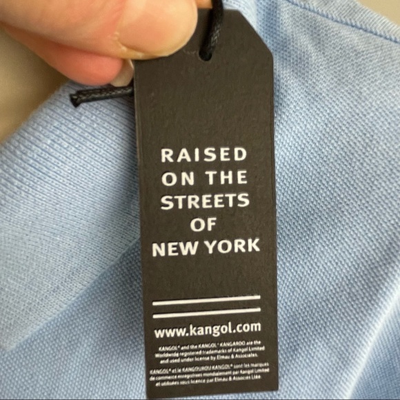 Kangol long sleeve crop polo in baby blue relaxed fit - Picture 5 of 10